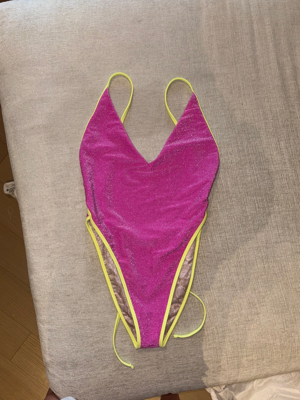Free People Amber Lurex One Piece Swimsuit Free-est Pink Sparkly Small NEW NWT - Picture 11 of 12